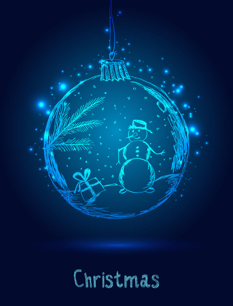 矢量的圣诞雪人插图