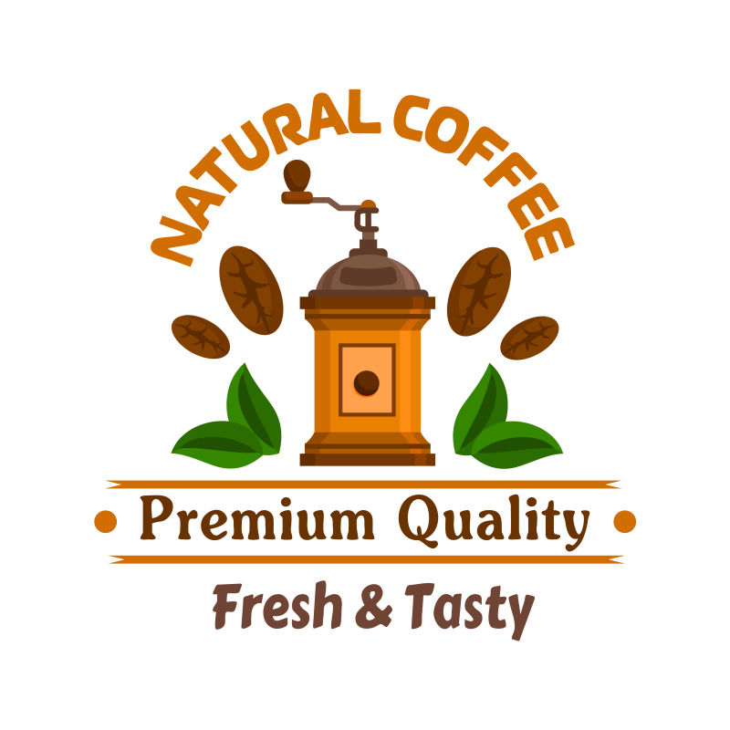 抽象创意咖啡店的矢量标志设计