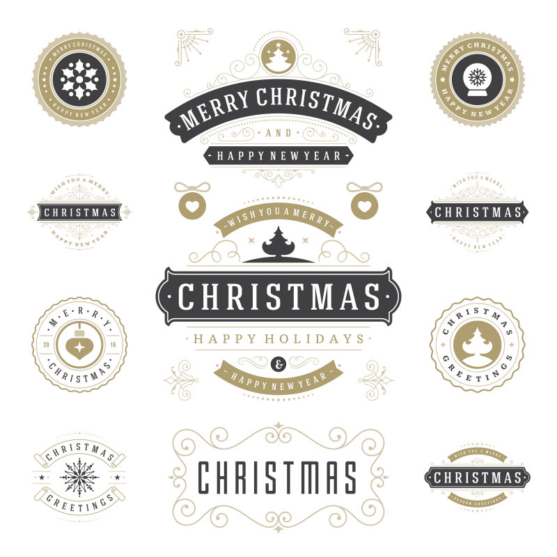 矢量的圣诞标签设计