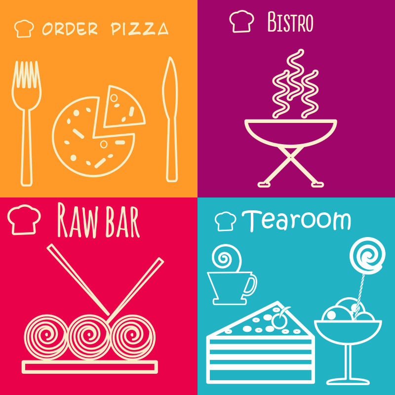 矢量的创意线性菜单插图