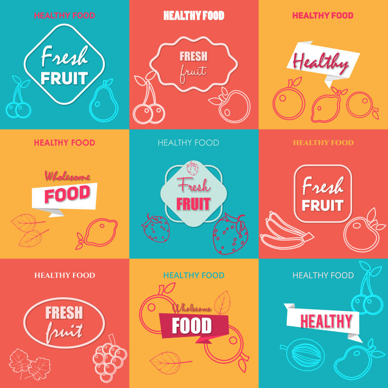 矢量的食物菜单创意插图设计