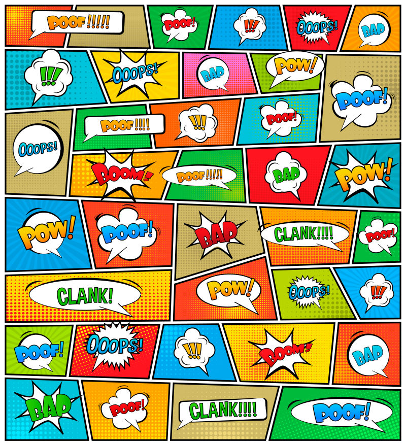 抽象复古漫画对话框矢量设计