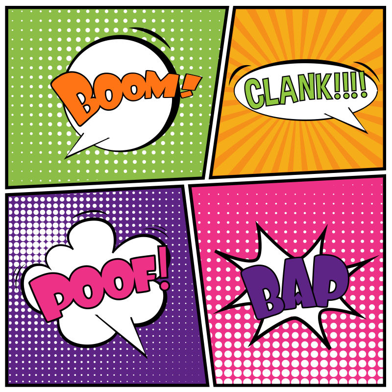 创意抽象矢量漫画对话框设计