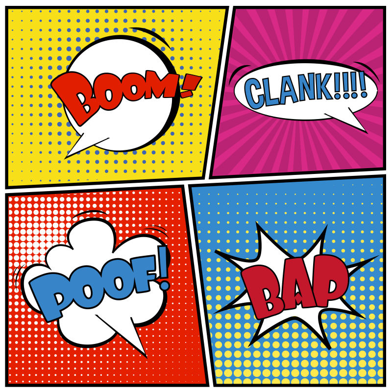 创意矢量美式漫画对话框设计