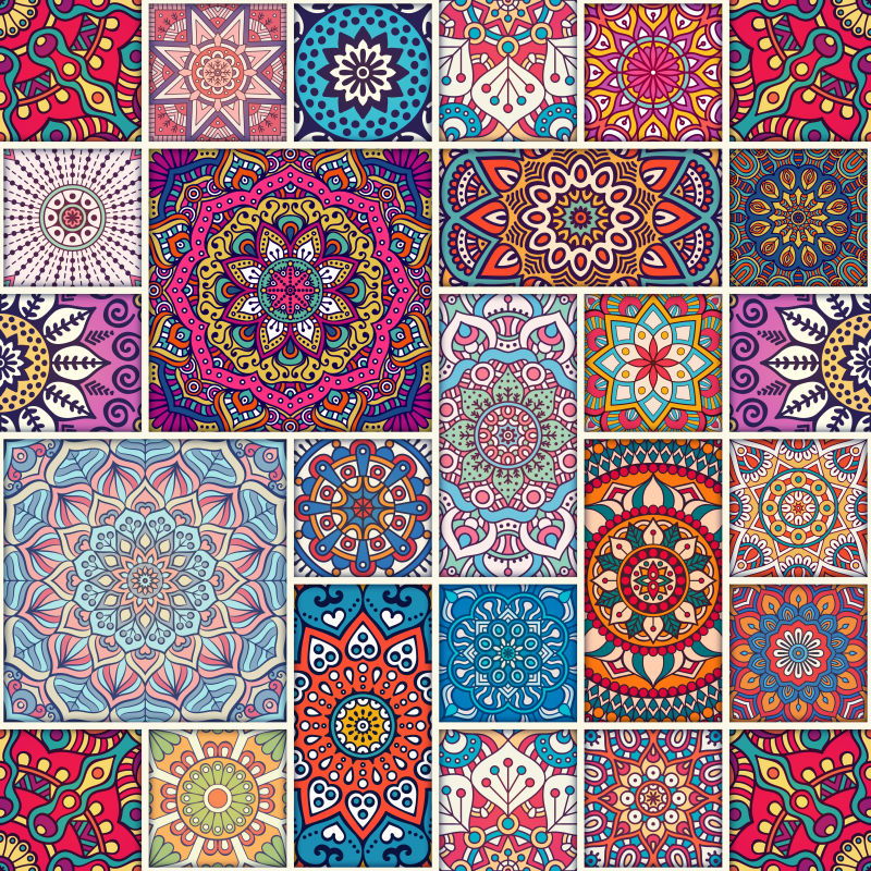 矢量的矩形花卉背景