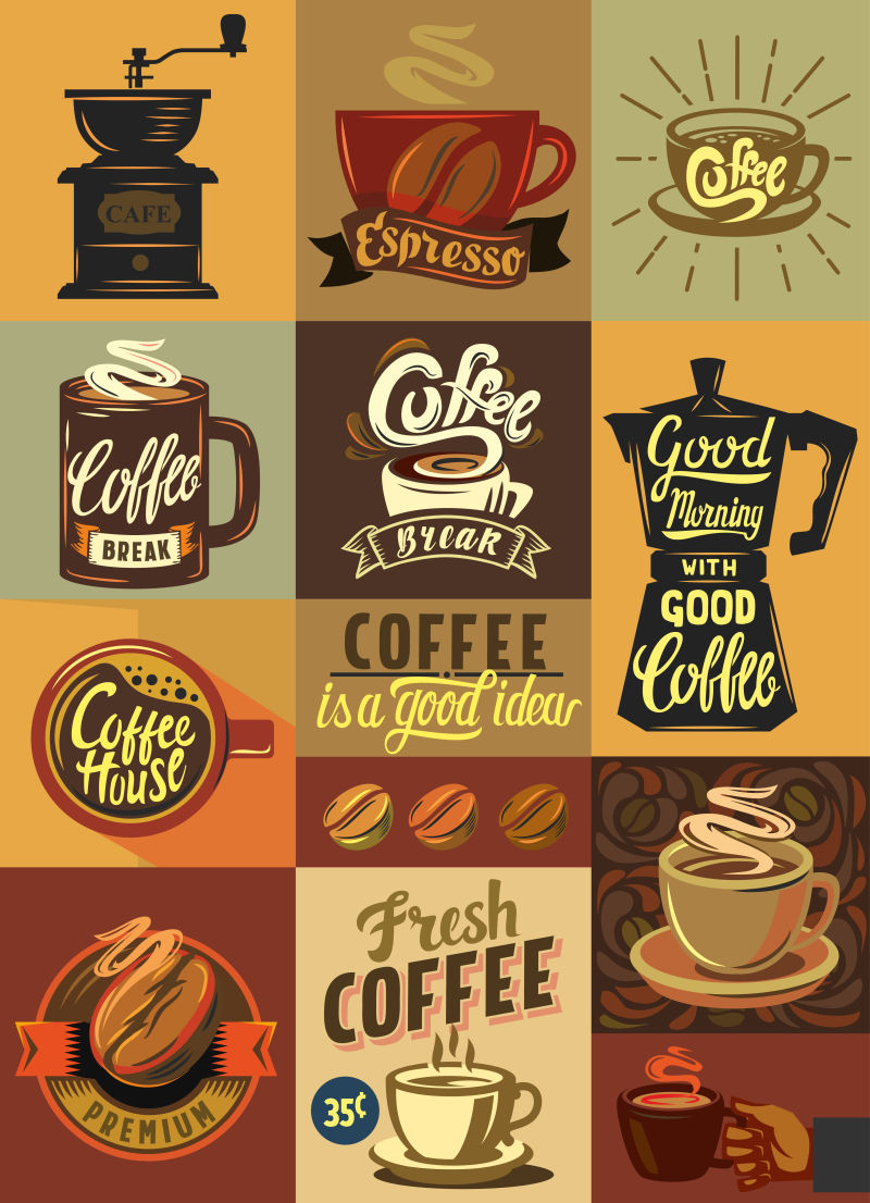 矢量咖啡店创意海报设计