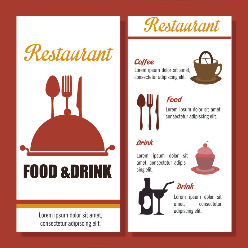 餐厅菜单插图矢量设计