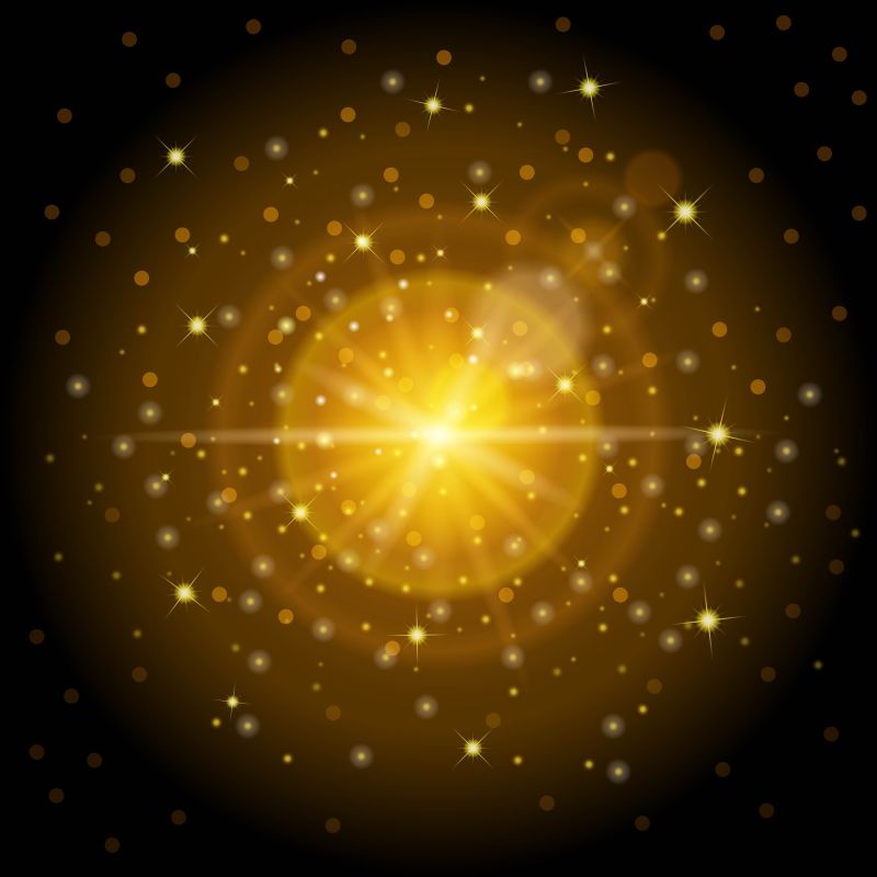 矢量的金色光束