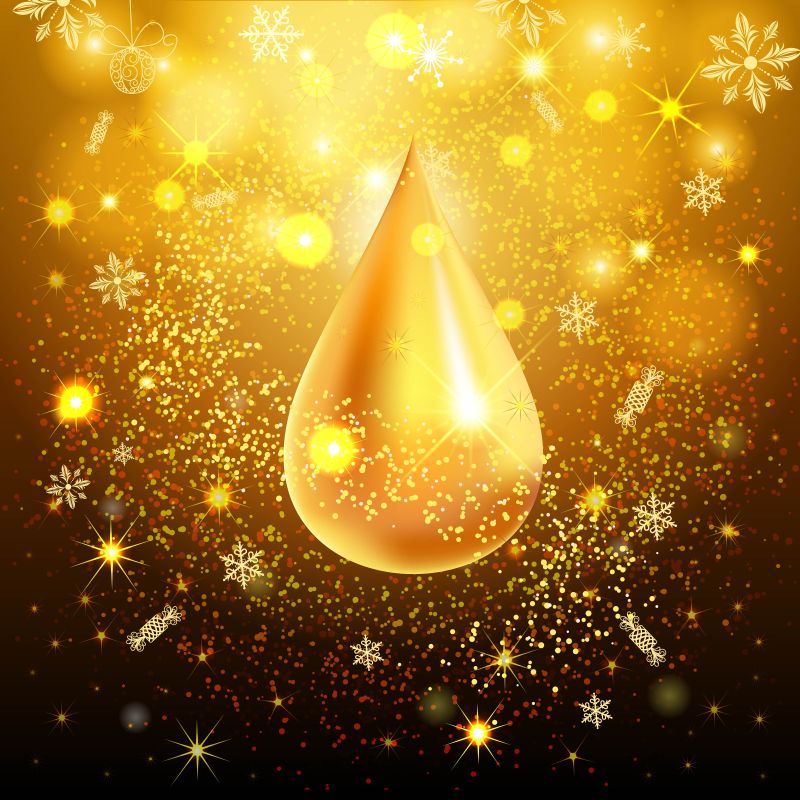 矢量的金色液滴插图