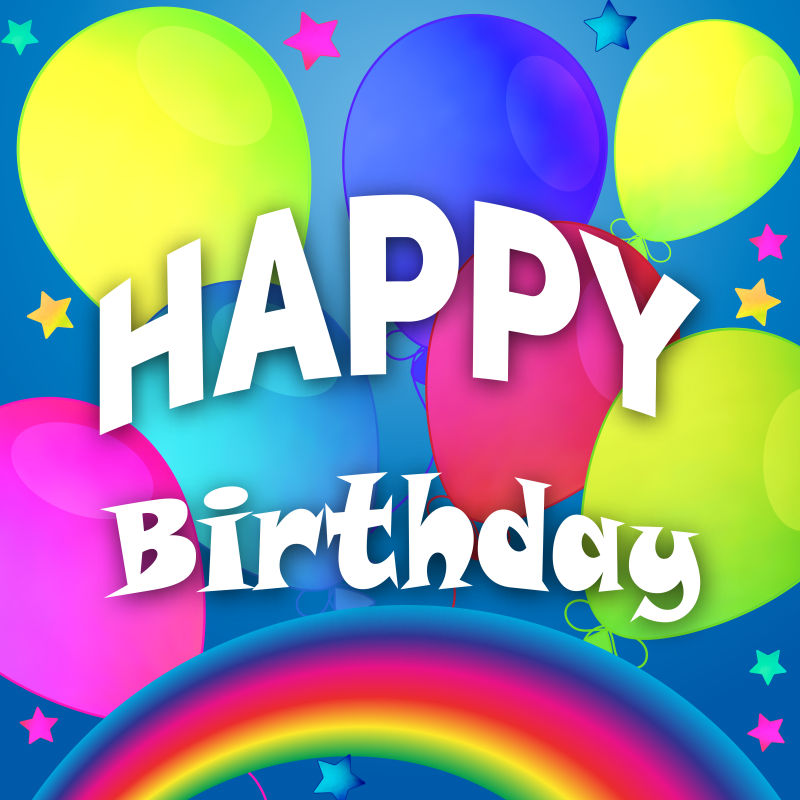 彩色生日贺卡插图矢量设计