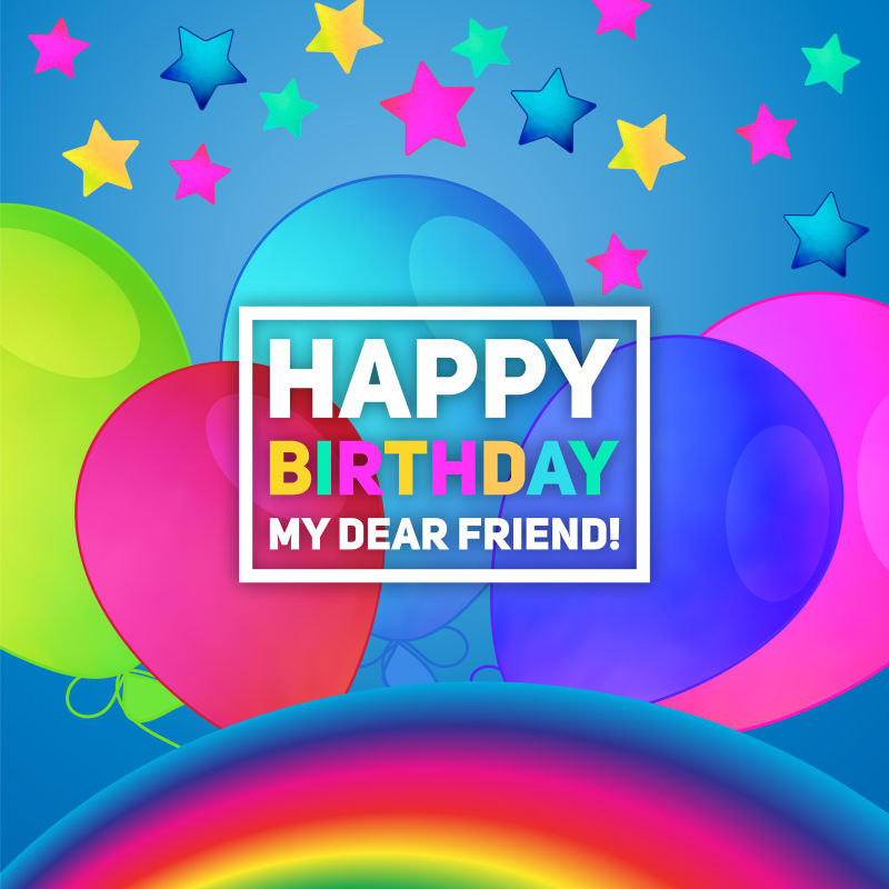 矢量彩色图案生日卡片设计