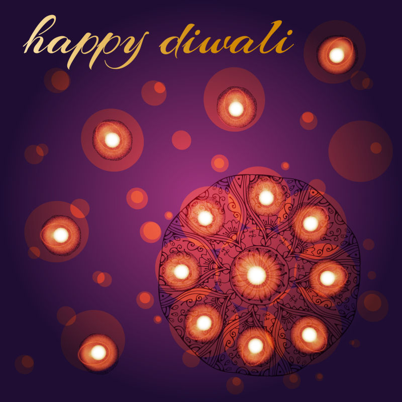 排灯节庆典插图矢量设计