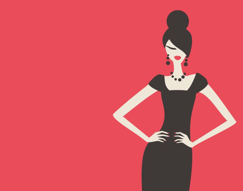 复古时装的模特