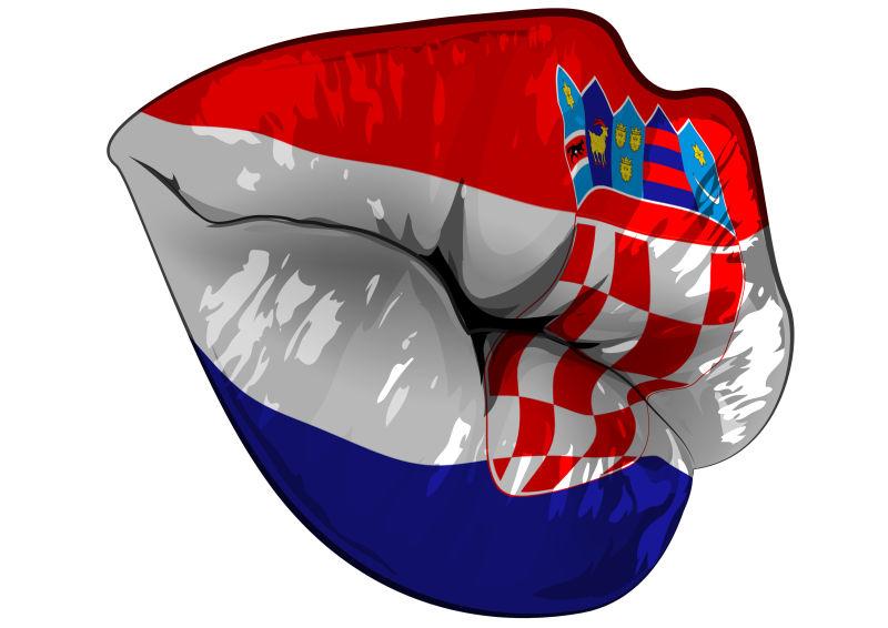 白色背景克罗地亚创意嘴唇