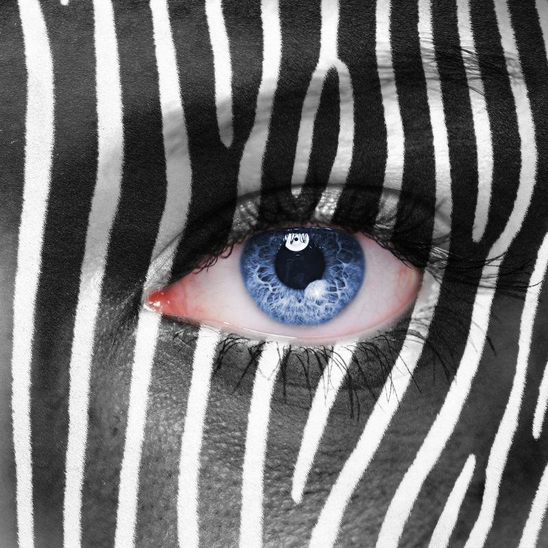 人脸上的斑马创意