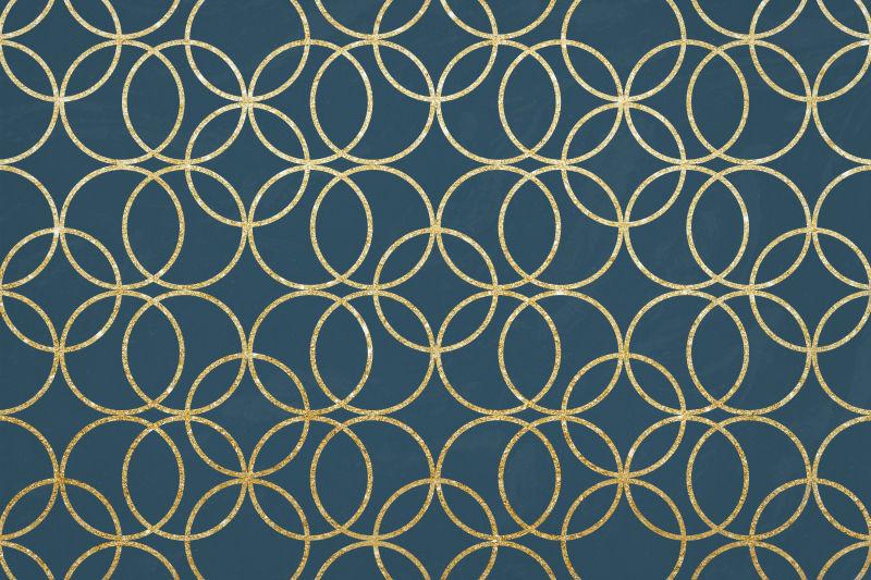 橄榄绿背景上的金色圆环的纹理背景