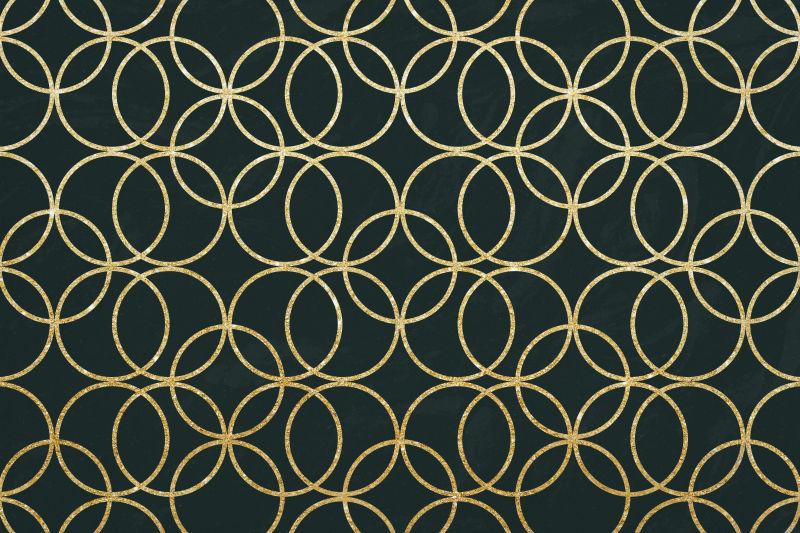 黑色背景上的金色圆环纹理背景