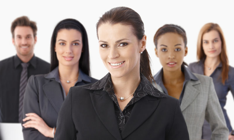 五个商务人士的合影