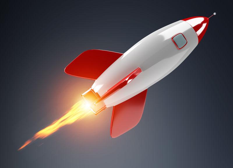 飞行在空中的火箭