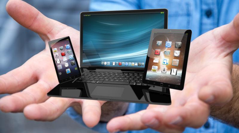 手掌上的各种电子网络设备