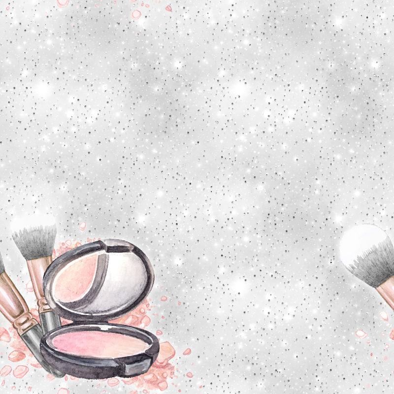 银色化妆品背景