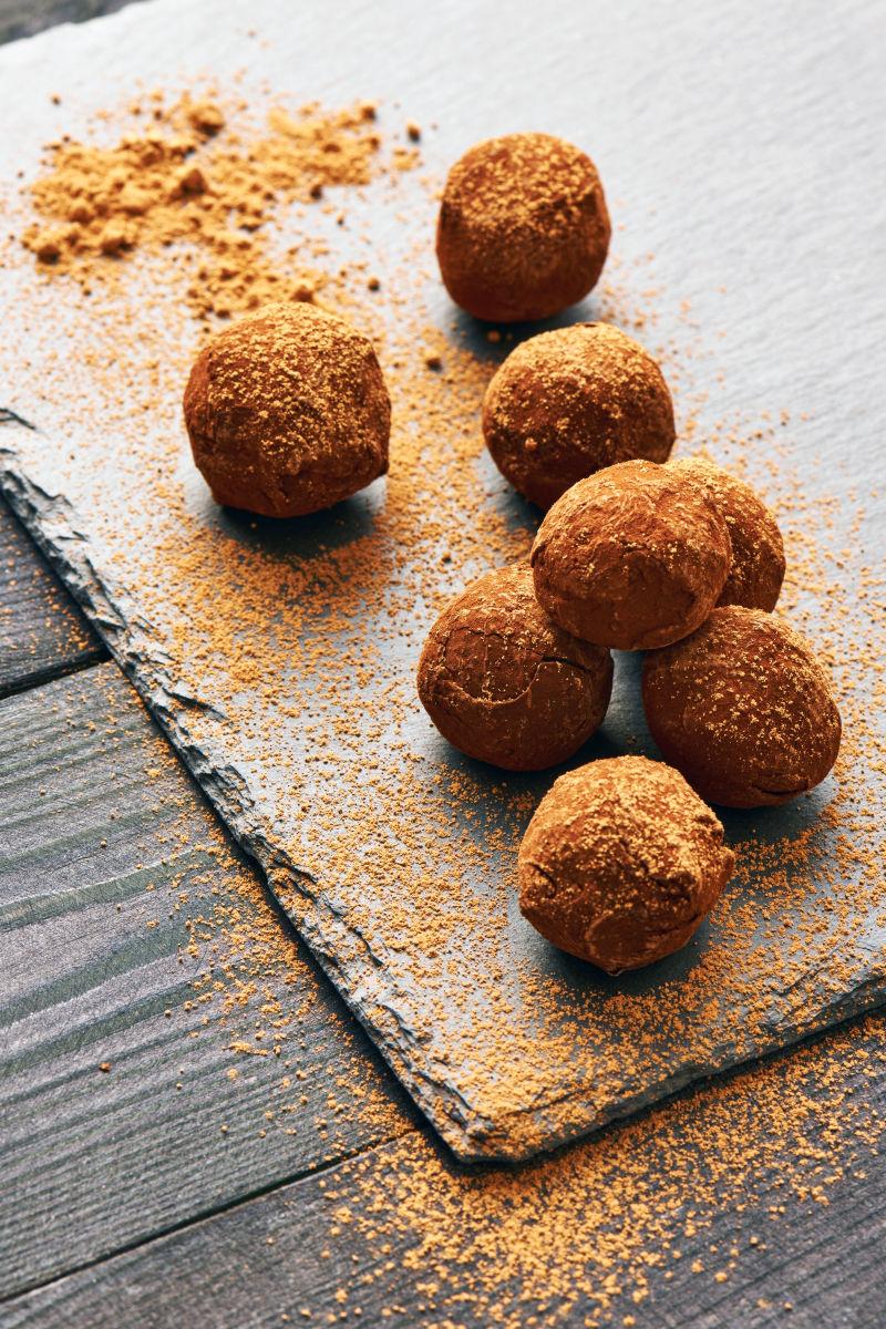 自制巧克力松露在线板岩板