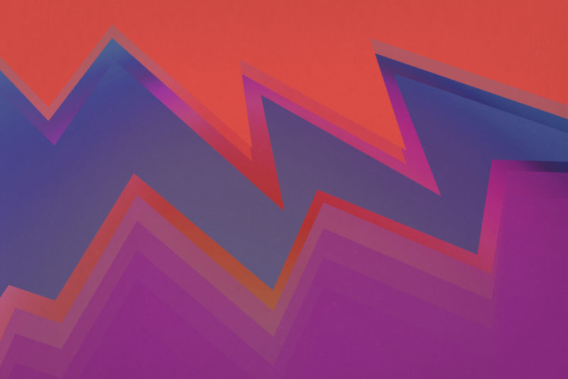 蓝色紫色和橙色的锯齿形图案