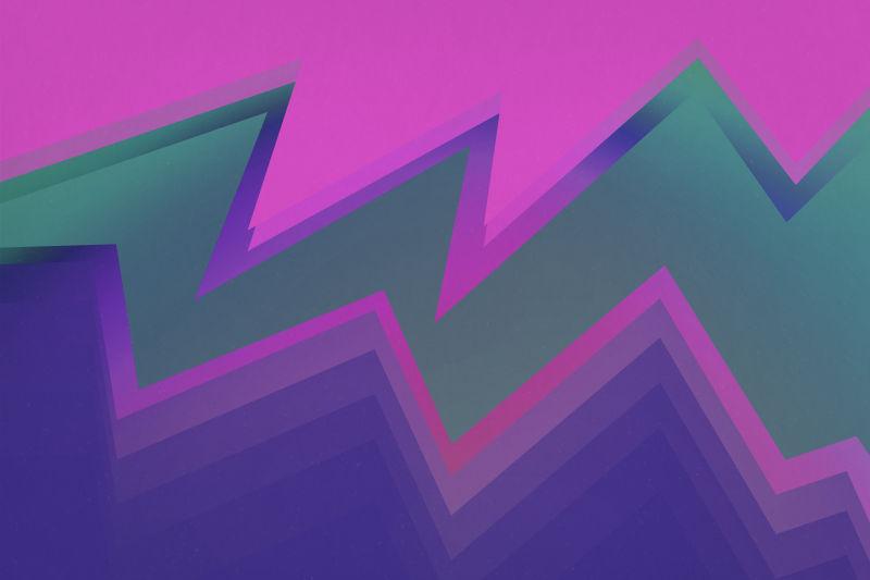 蓝色紫色和绿色的锯齿形图案