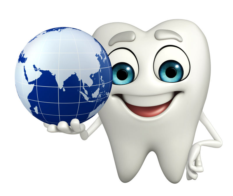 牙齿和地球仪