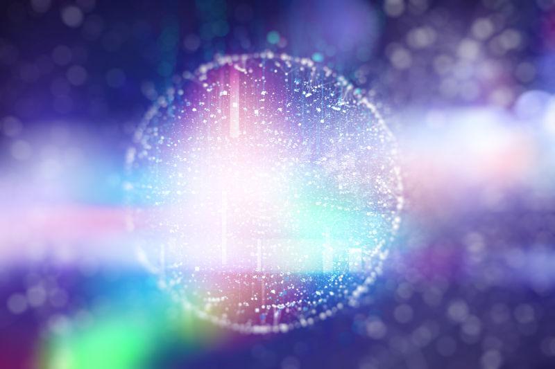 美丽的抽象背景紫罗兰Bokh圆圈