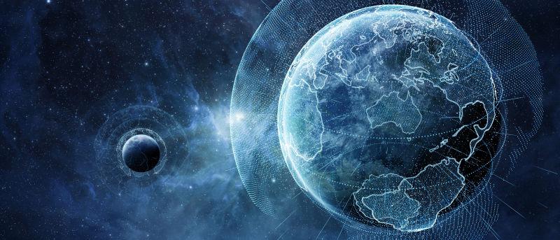 全球地球网络和数据交换地球图像