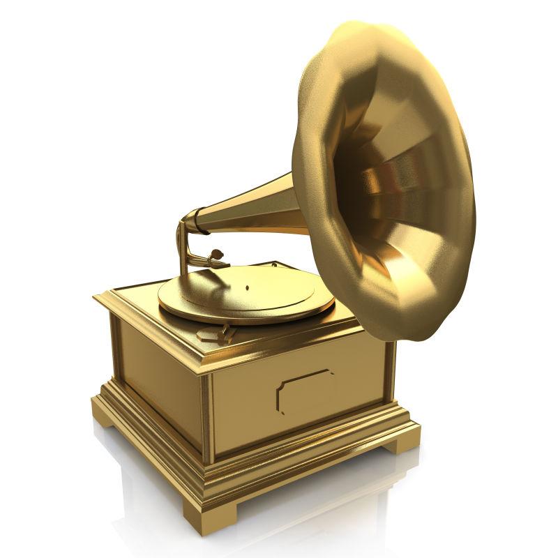 古董金留声机设计中有关复古音乐的信息留声机(phonograph)亦称唱机