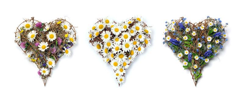 心形花篮里的花朵