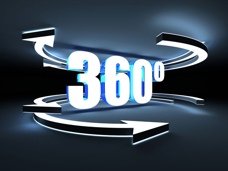 360°弯曲的箭头