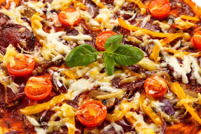 比萨意大利辣味香肠披萨饼