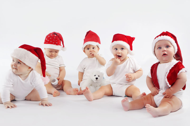 一起过圣诞节的宝宝