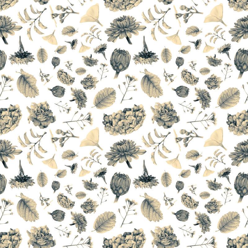 春天里花朵无缝图案