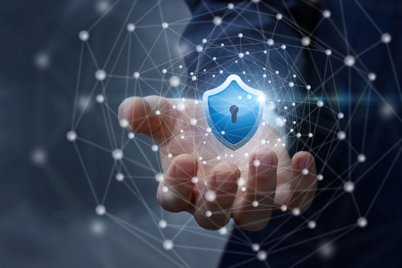 手显示保护的盾牌