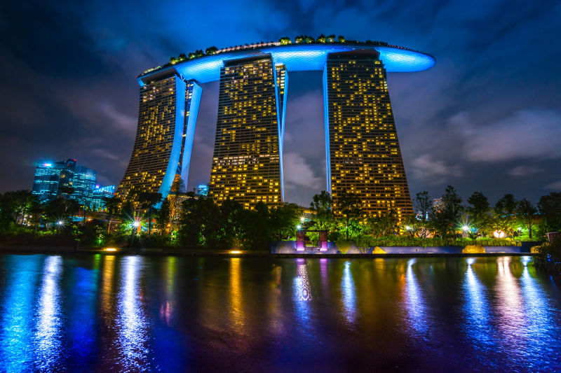 滨海湾沙夜景