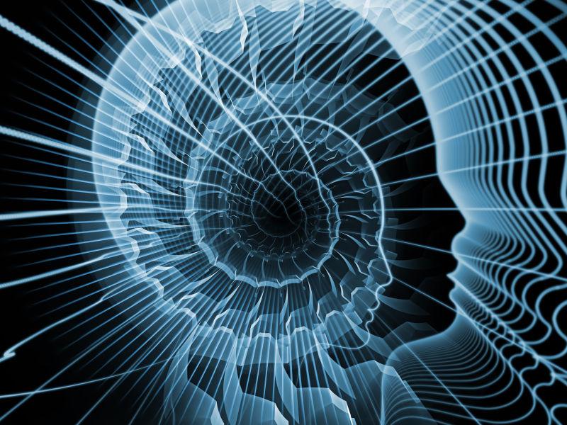 人体轮廓和分形线的构成创意