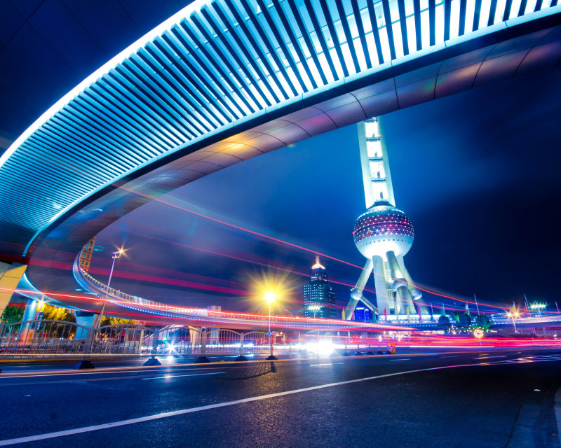 上海的美丽的夜景