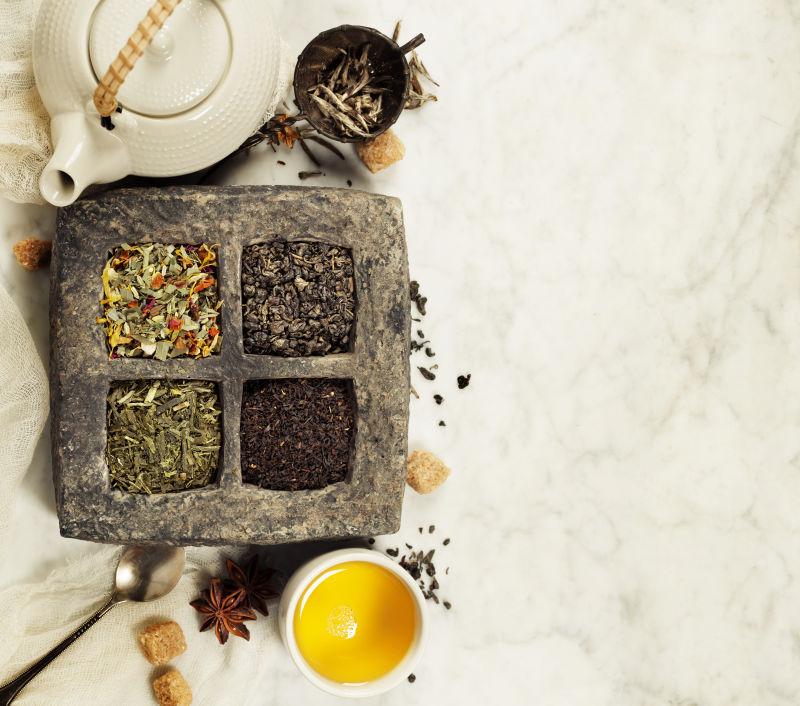 不同种类茶叶的茶成分