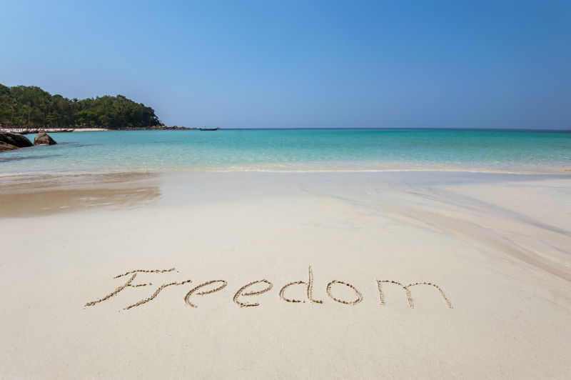 白沙滩上的文本