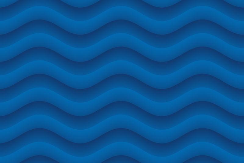 蓝色背景上的海浪波纹 