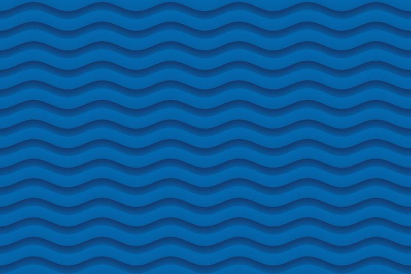蓝色背景上的黑色波浪纹理