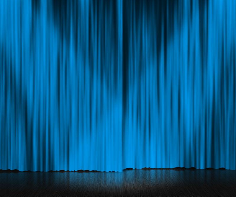 蓝幕的舞台背景