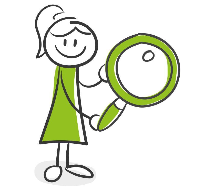 拿着放大镜的女孩插图