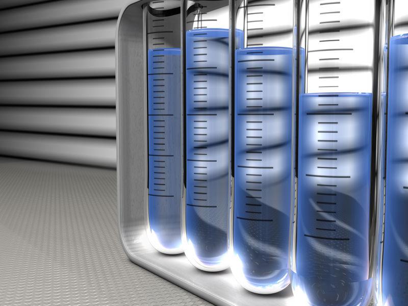 桌子上的一排试管