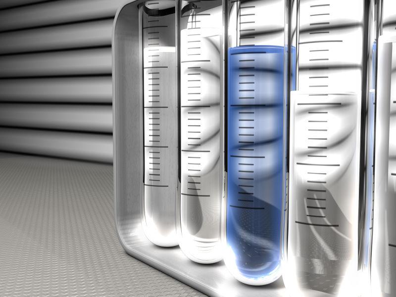 桌面上的实验测试管