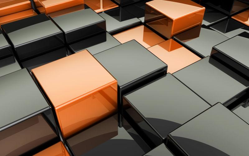 抽象金属立方体背景